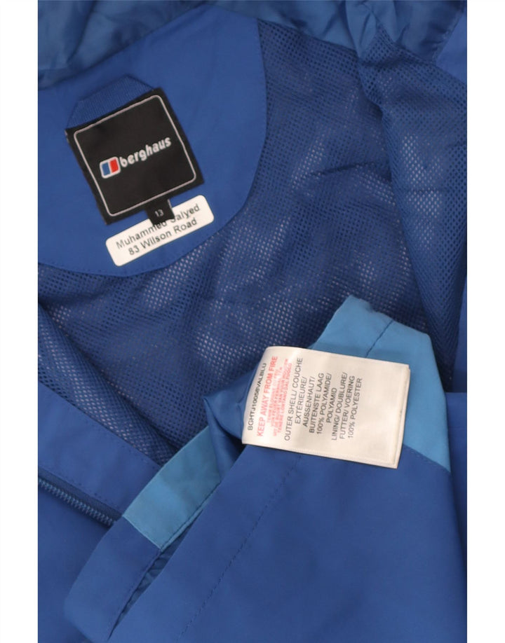 Berghaus Chubasquero con capucha para niños 12-13 años Azul Colorblock Poliamida