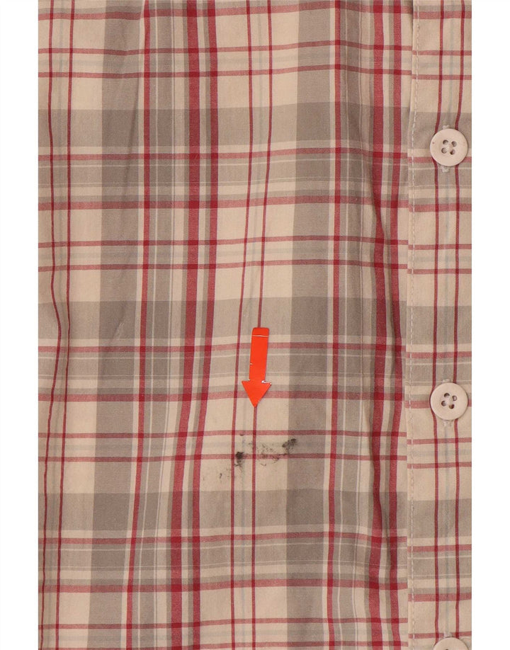 Weird Fish Camisa de manga corta para hombre de algodón a cuadros multicolores grandes