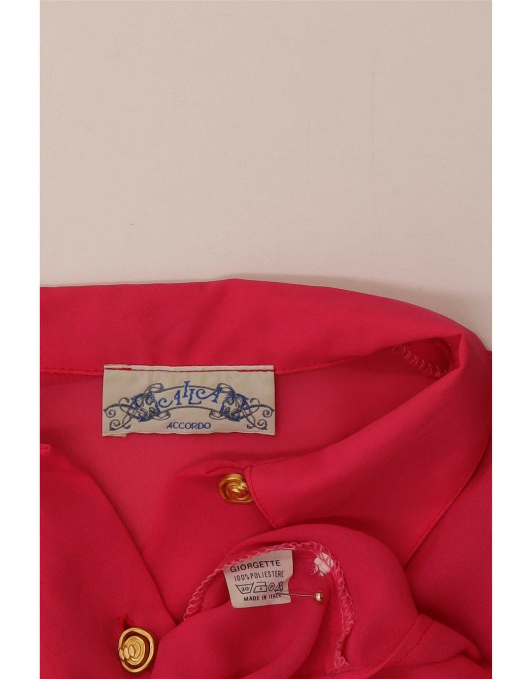 ACCORDO Blusa de manga corta para mujer UK 40 Poliéster rosa medio