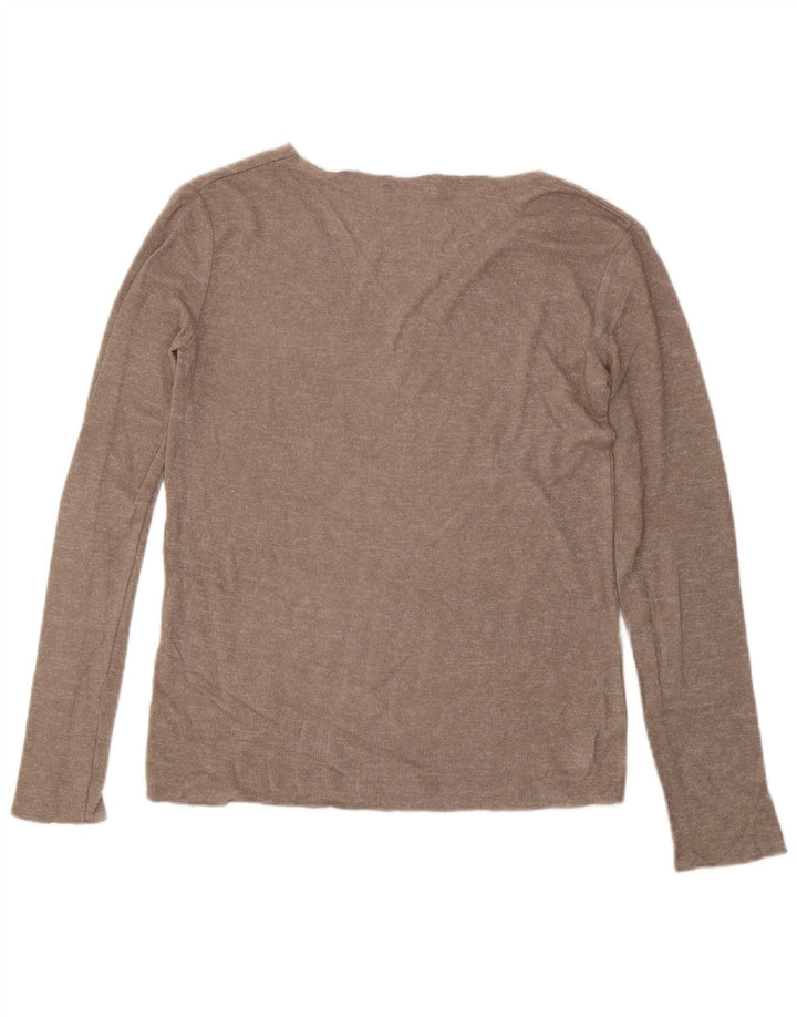 ZARA Mujer Jersey con Cuello en V Jersey UK 10 Small Gris