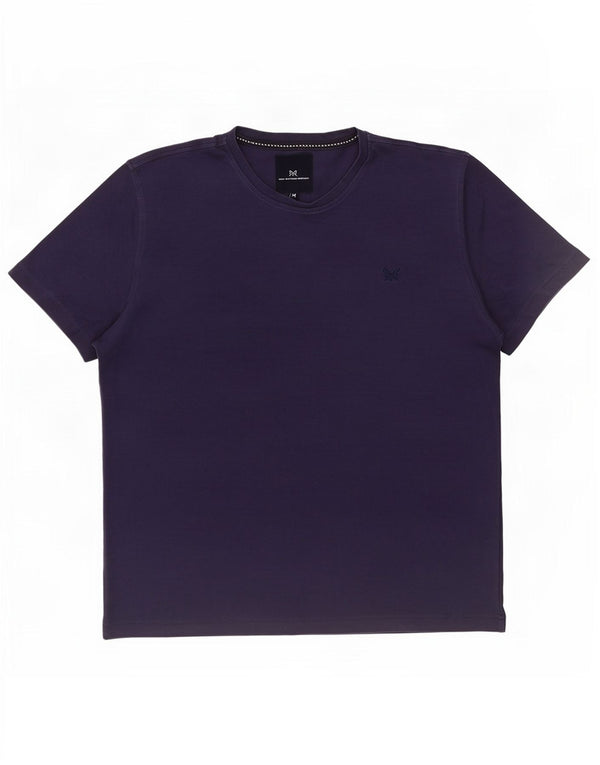 Crew Clothing Camiseta para hombre Top Medio Algodón Púrpura