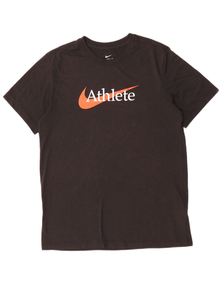 Nike Dri Fit Graphic Camiseta para hombre, talla mediana, algodón negro