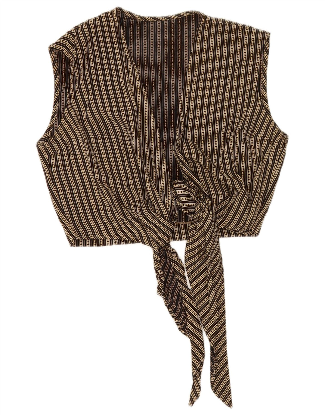 Top corto vintage sin mangas para mujer IT 42 Viscosa a rayas beige medio