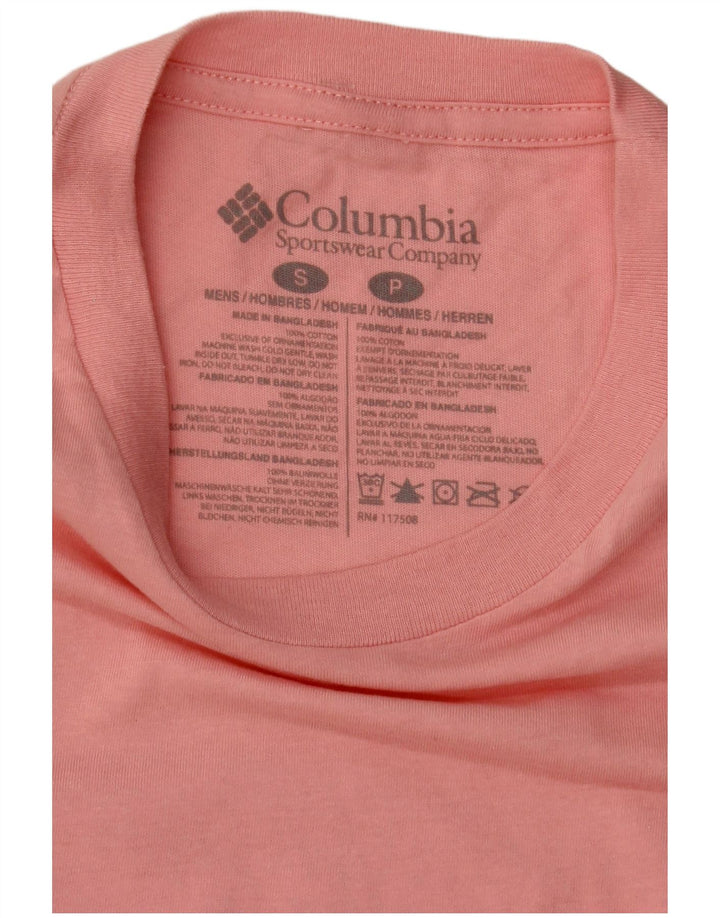 Columbia Camiseta gráfica para hombre Top Small Pink