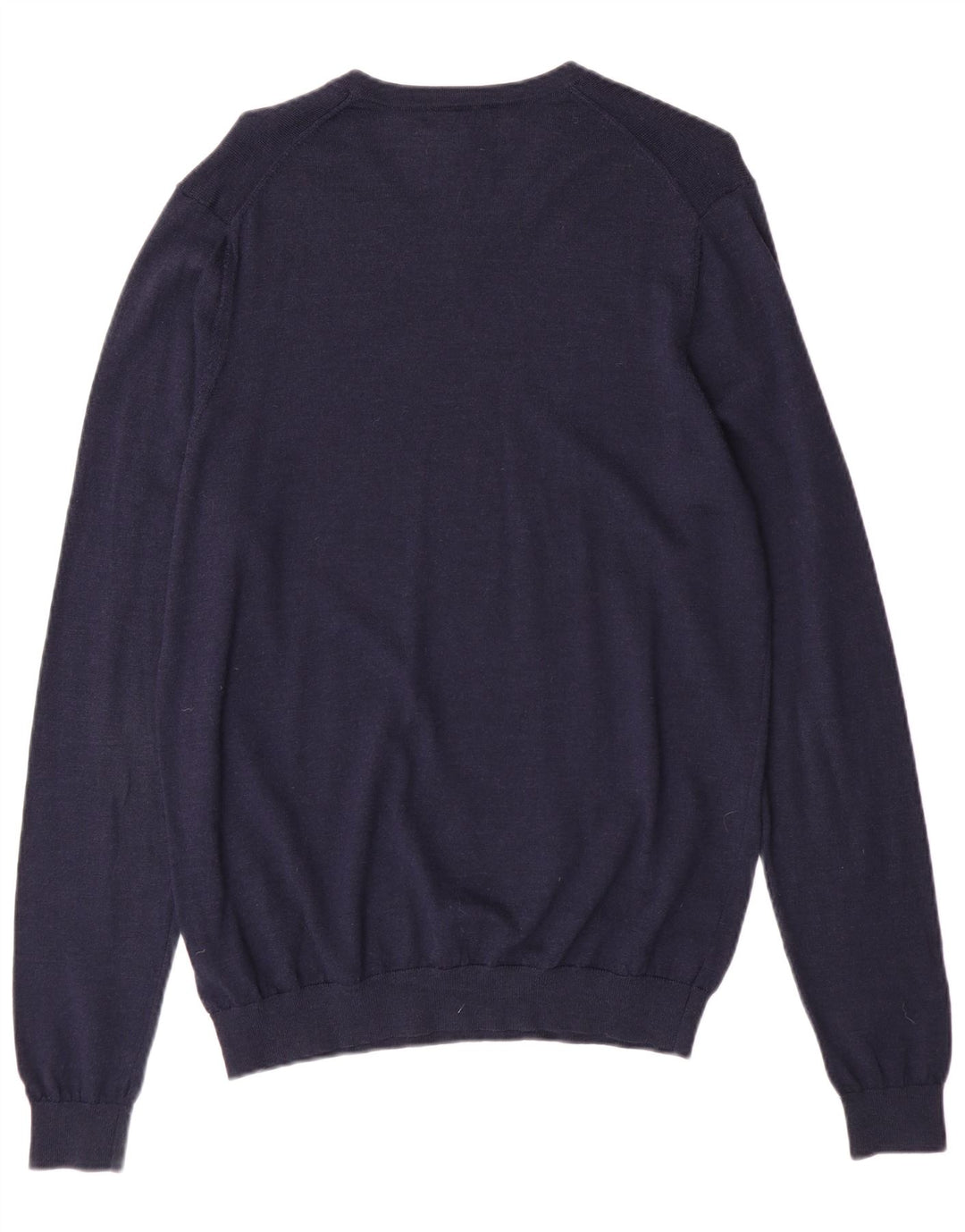 Marks & Spencer Jersey con Cuello en V para Hombre Lana Merino Azul Marino Medio