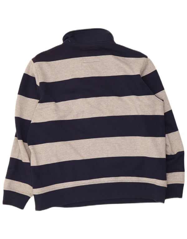 Crew Clothing Sudadera con cuello y cremallera para hombre Jersey 2XL Algodón a rayas azul marino
