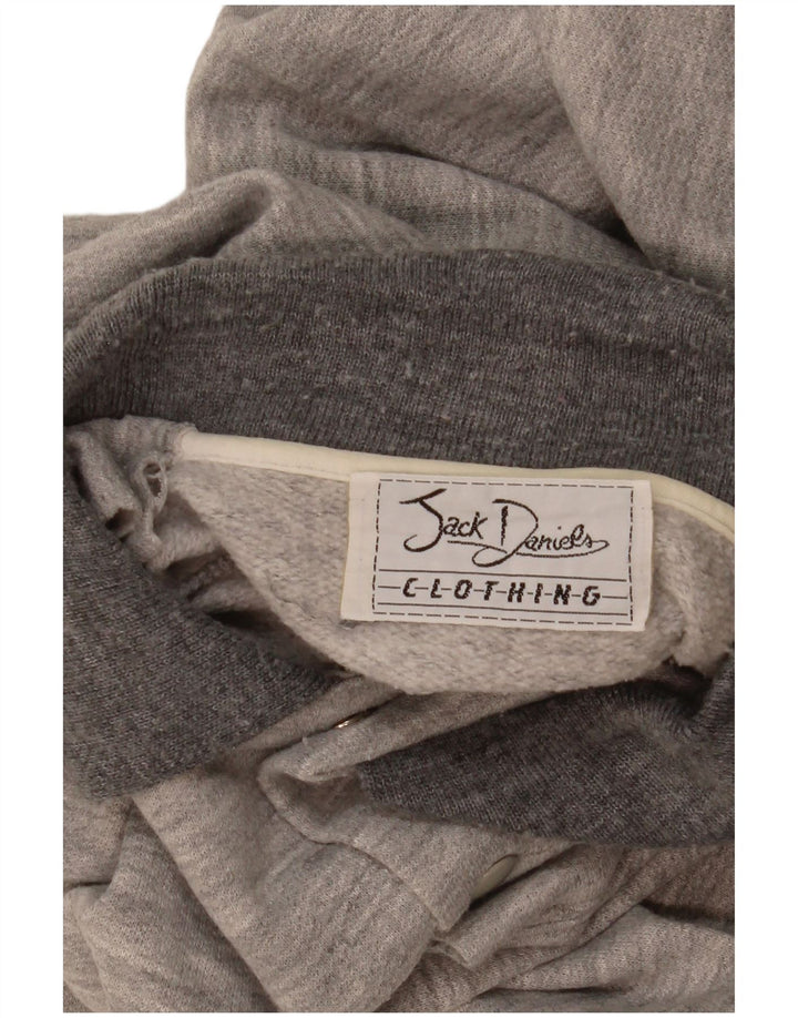 Jack Daniels Hombre Polo Neck Sudadera Jumper Gris Medio Moteado