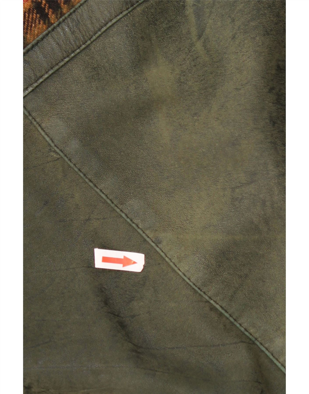 Vintage chaqueta de cuero para hombre Reino Unido 46 3XL cuero de cheque verde
