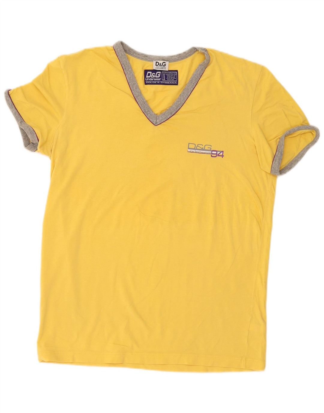 Dolce & Gabbana Hombre Camiseta Top Grande Amarillo