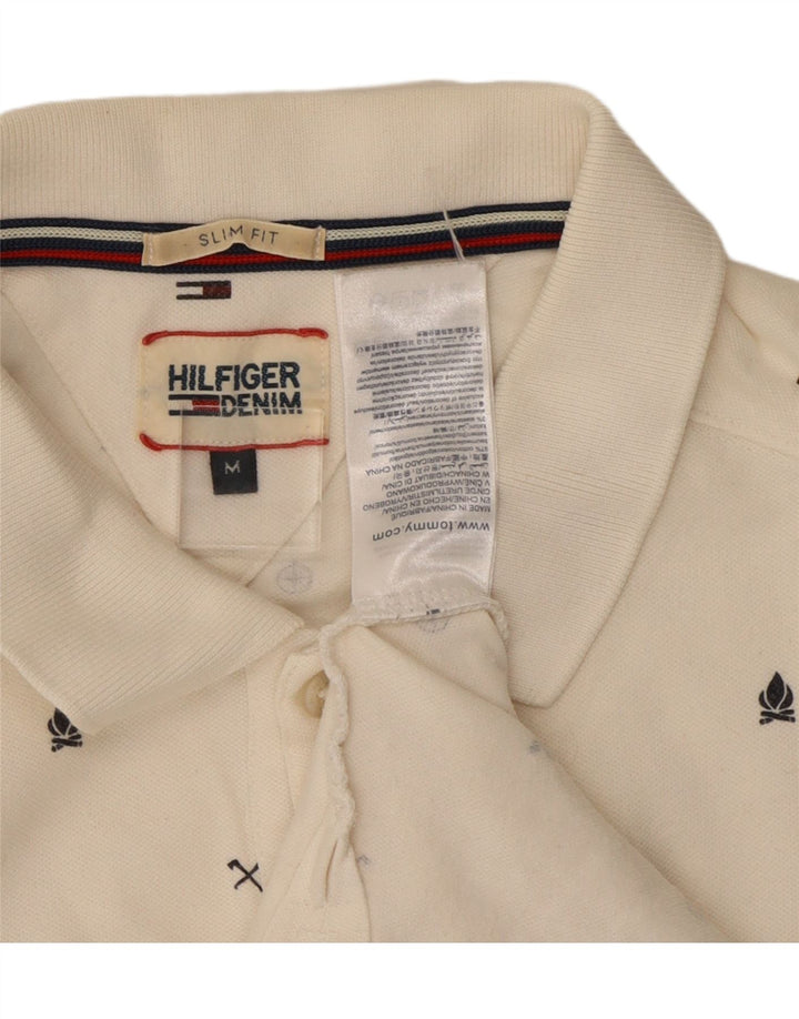 TOMMY HILFIGER Polo de corte slim con gráfico para hombre Algodón blanco roto medio