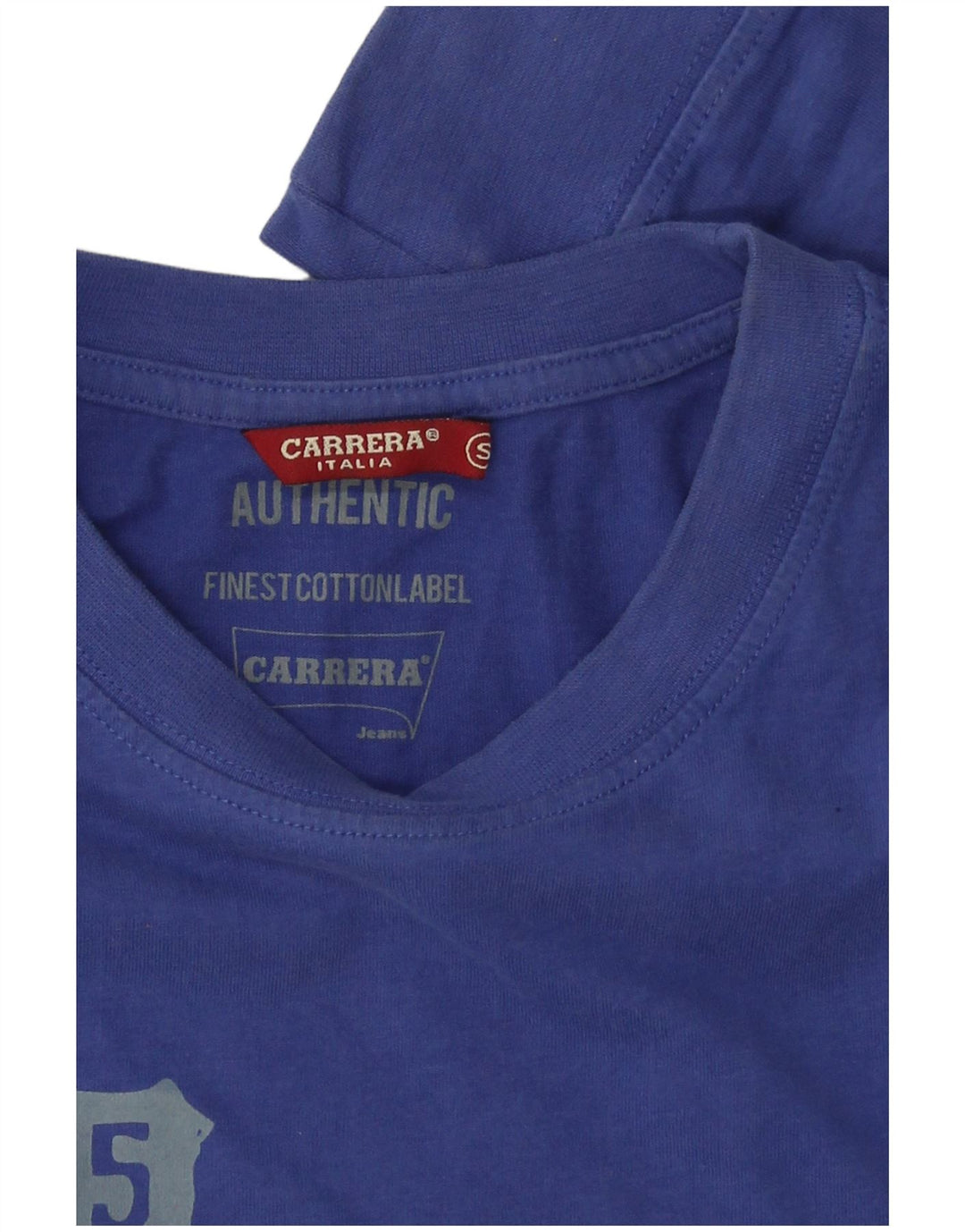 CARRERA Top gráfico de la ciudad de Nueva York para hombre Manga larga Algodón azul pequeño