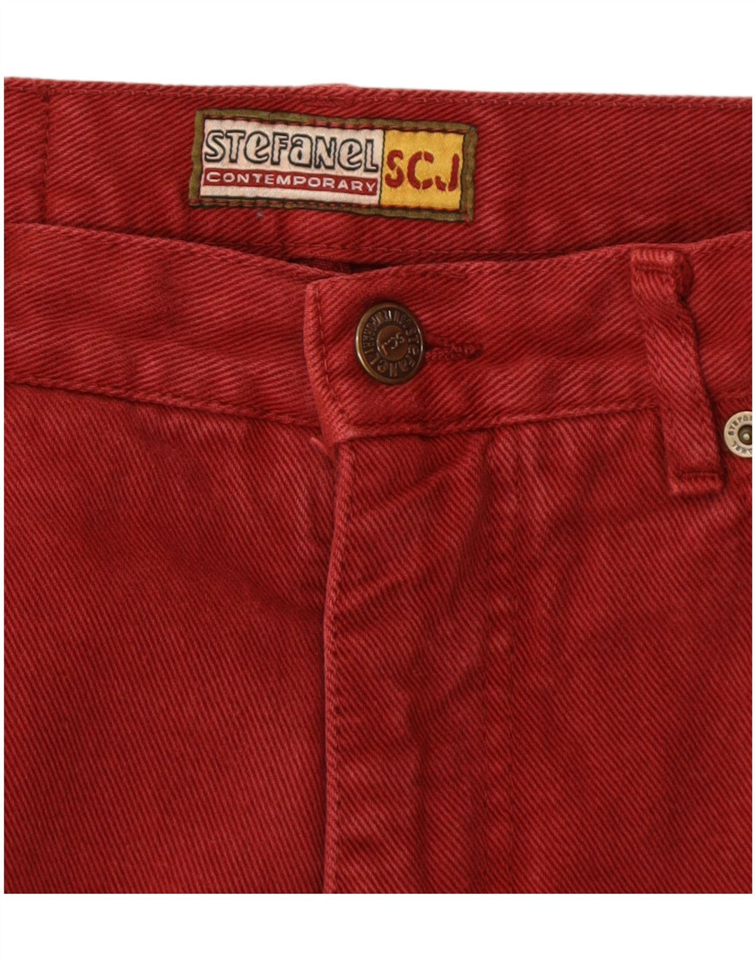Stefanel Jeans cónicos para mujer IT 42 Medium W26 L30 Borgoña