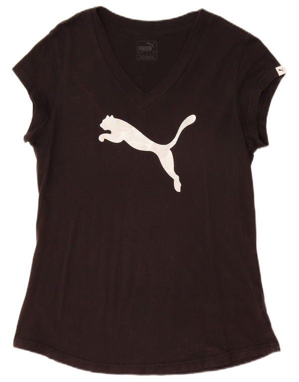 Puma - Camiseta gráfica para mujer, talla 40, talla grande, color negro
