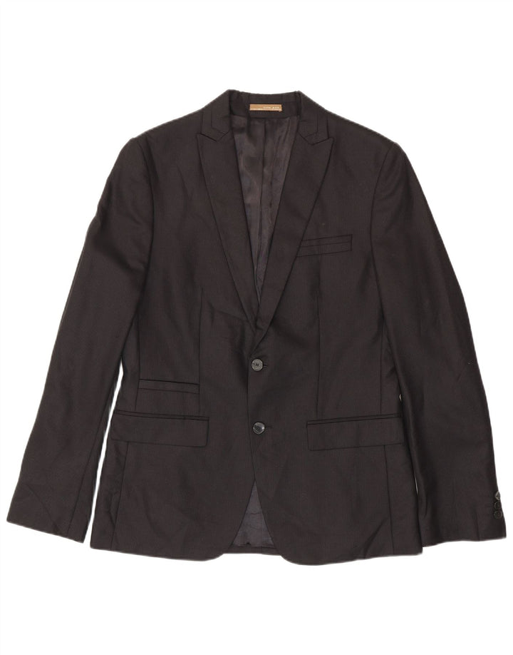 Zara Chaqueta tipo blazer de 2 botones para hombre EU 50 Mediana negra a rayas