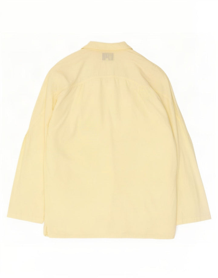 POP 84 Chaqueta tipo blazer extragrande con 1 botón para mujer UK 10 Small Yellow Cotton