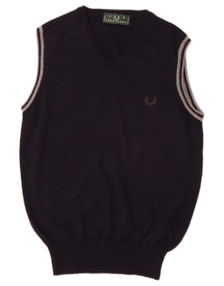 Fred Perry - Camiseta sin mangas para hombre, talla pequeña, lana azul marino