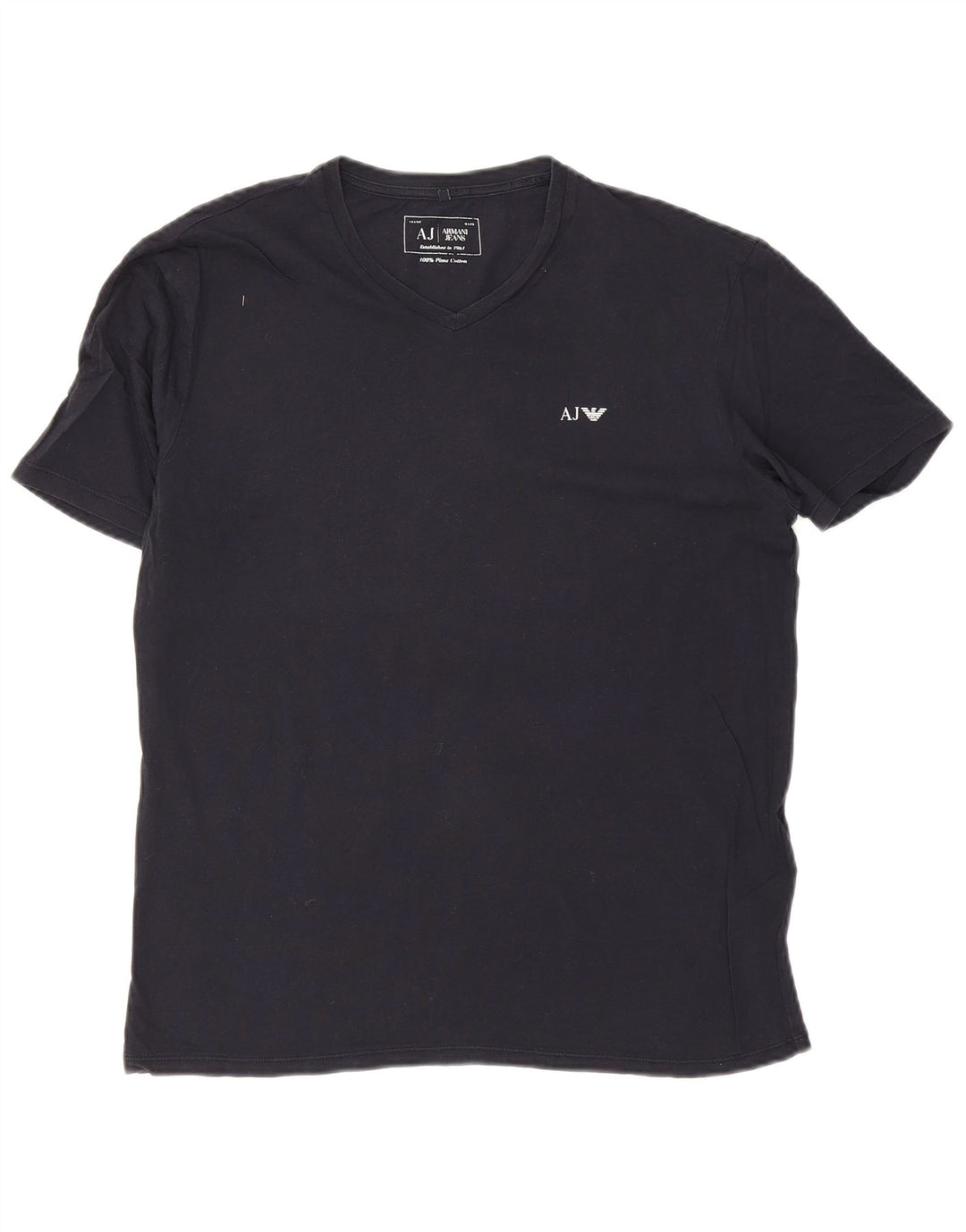 Armani Jeans Hombre Camiseta Top Grande Azul Marino Algodón