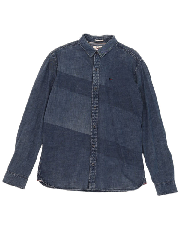 Camisa Marks & Spencer Hombre Algodón Azul Medio