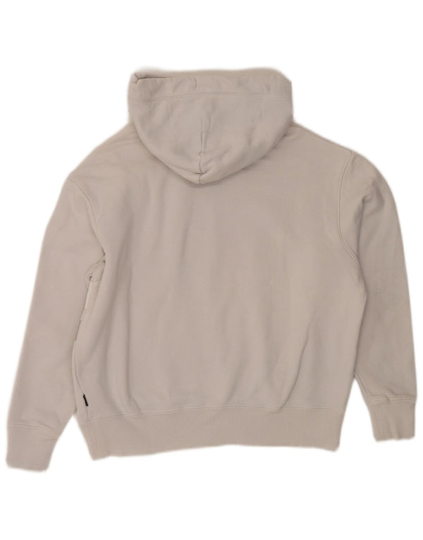 Converse Mujer Crop Graphic Oversize Sudadera con capucha Jumper UK 6 XS Gris Algodón