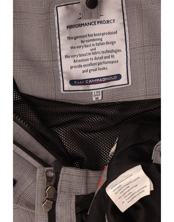F.LLI Campagnolo Chaqueta impermeable con capucha para mujer UK 44 Medium Grey Check