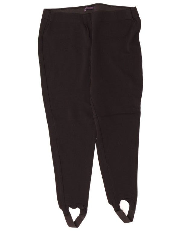 MARKS & SPENCER Pantalones con estribo para mujer UK 20 2XL W34 L28 Poliamida negra