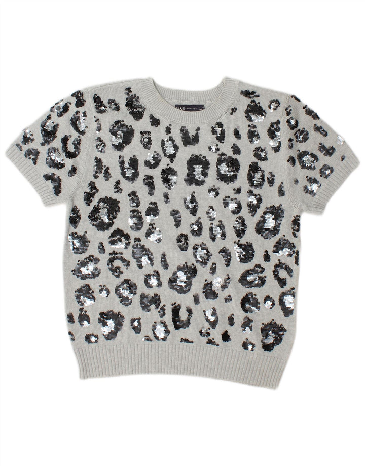 Marks & Spencer Suéter de cuello redondo para mujer UK 44 Gris medio