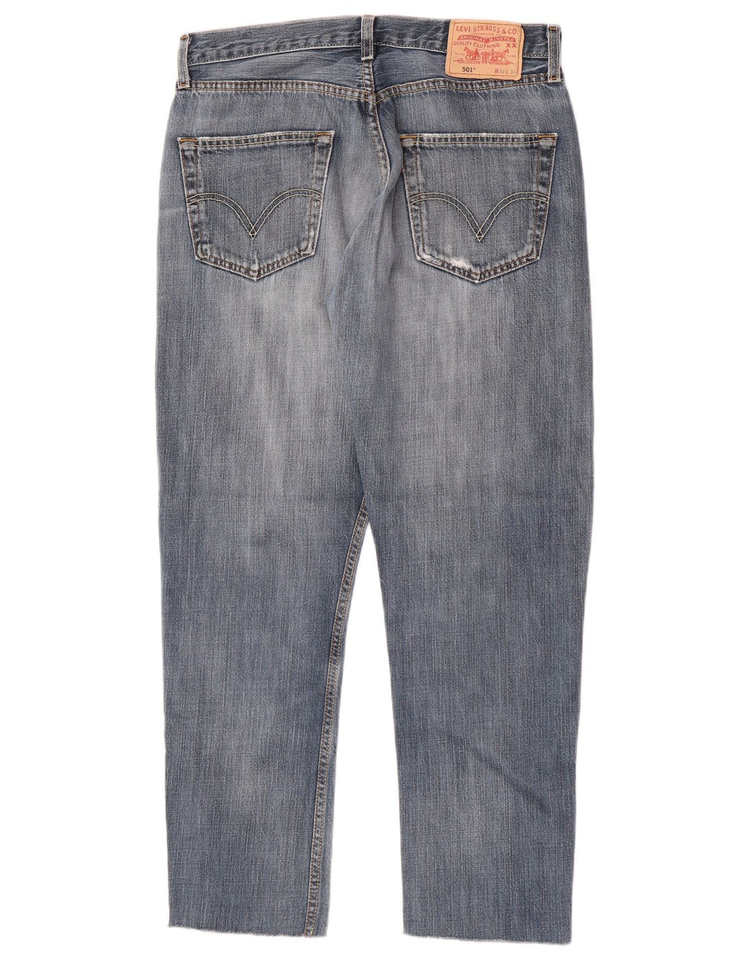 Levi's Jeans rectos desgastados 501 para hombre W32 L28 Algodón azul