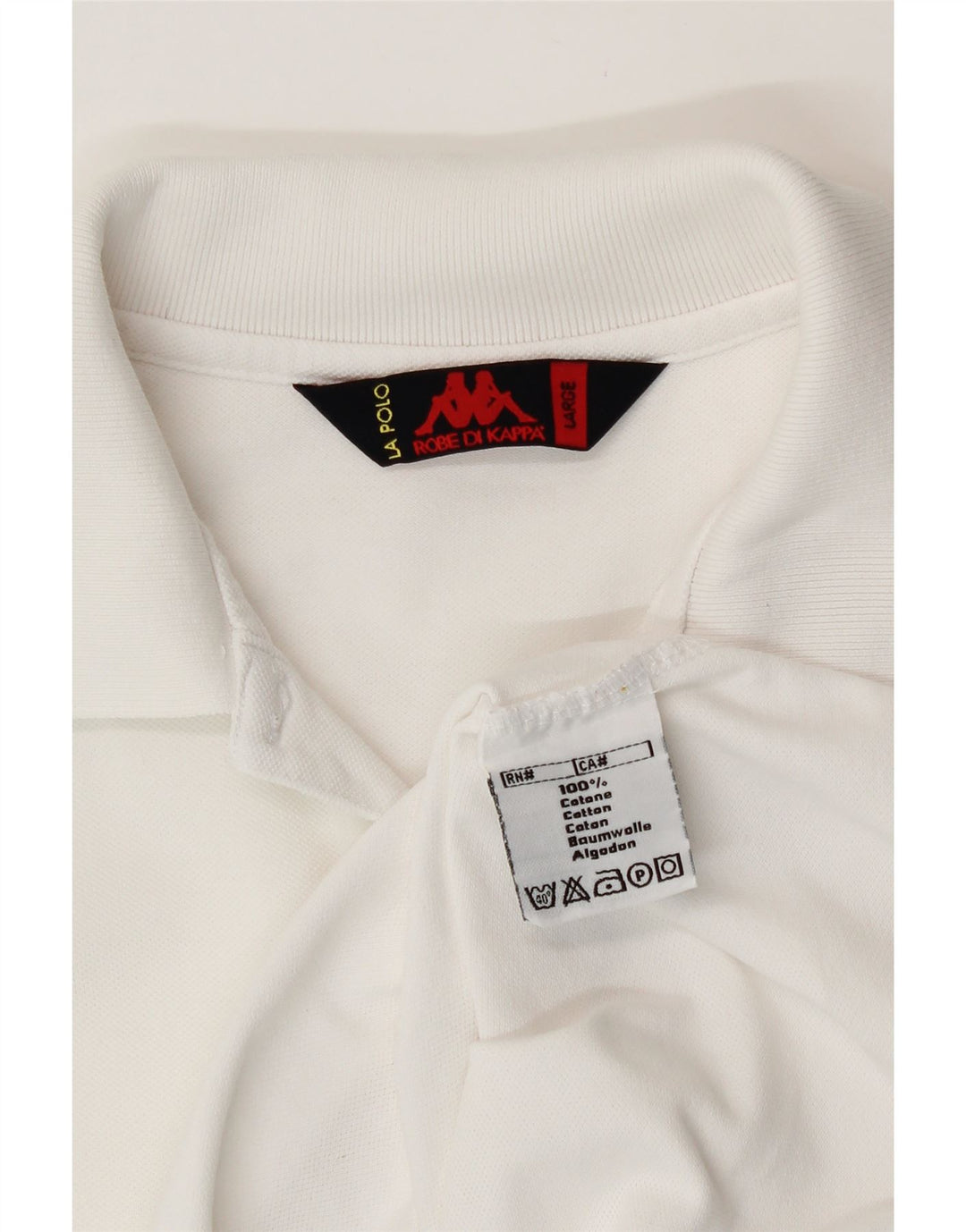 KAPPA Polo para mujer UK 44 Grande Algodón blanco