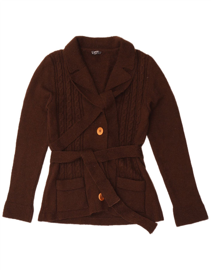 Vintage mujer Cardigan suéter Reino Unido 12 marrón medio