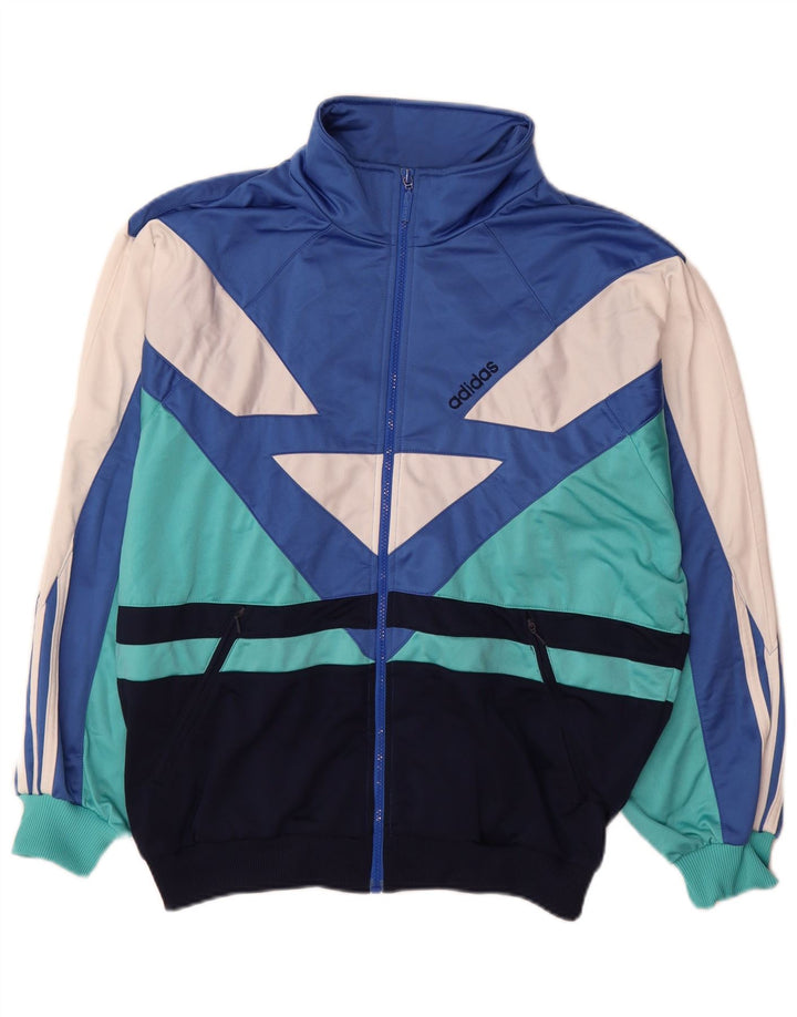Adidas - Chaqueta de chándal para hombre, talla 40/42, color azul medio, poliéster