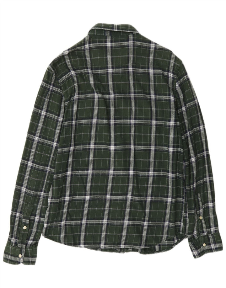 Camisa De Franela De Algodón A Cuadros Verde Medio Lee Hombre