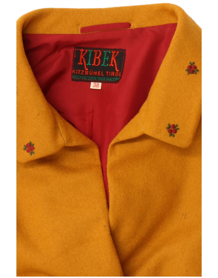 VINTAGE Chaqueta Blazer de 4 Botones para Mujer IT 38 XS Algodón Amarillo