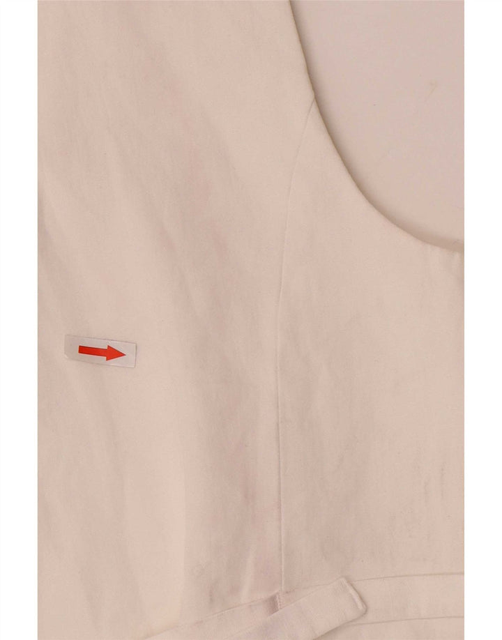 Zara Mujer Chaleco UK 10 Small Viscosa Blanca