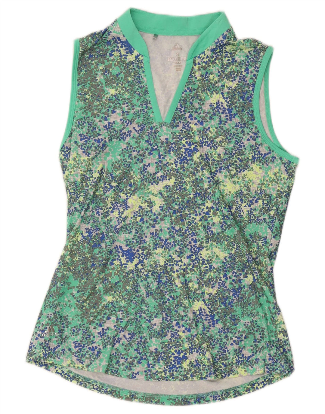 Adidas Chaleco de golf para mujer Top UK 10 Small Green Spotted Poliéster