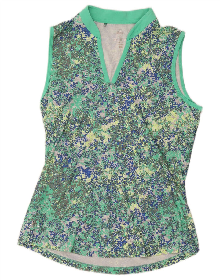 Adidas Chaleco de golf para mujer Top UK 10 Small Green Spotted Poliéster