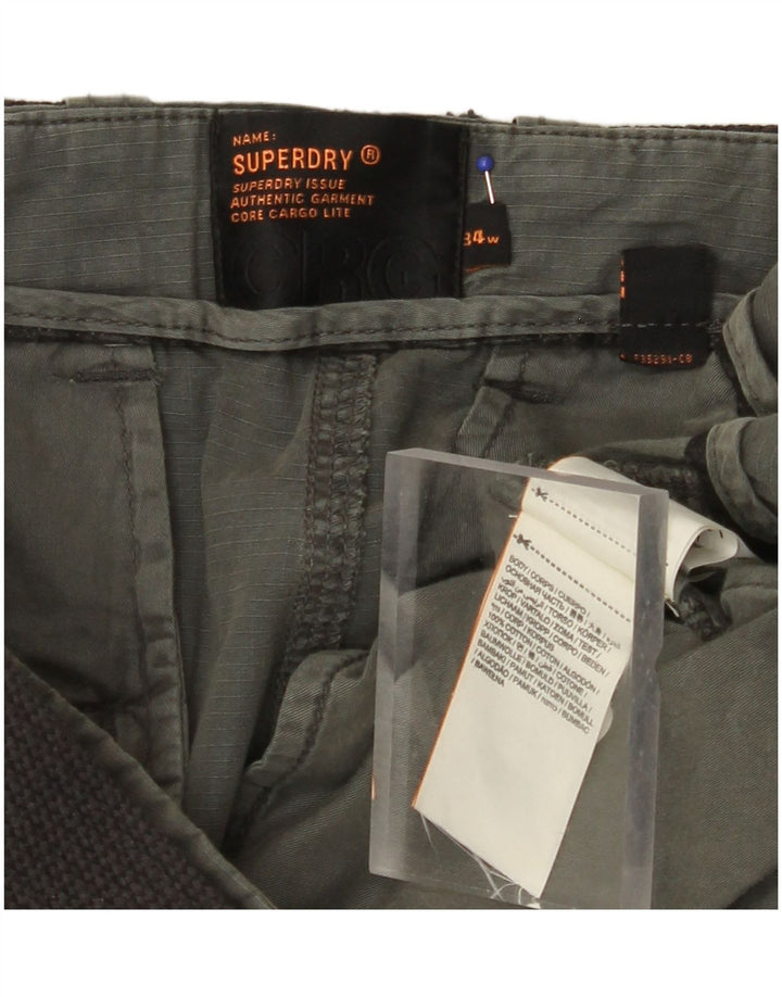 SUPERDRY Shorts cargo para hombre W34 Large Khaki Cotton