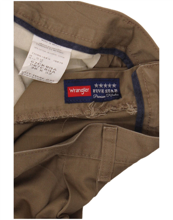 WRANGLER Pantalón chino con pinzas para hombre W38 L32 Algodón beige