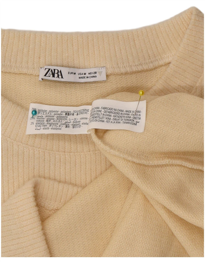 Zara Mujer Top Manga Larga ES 44 Poliéster Beige Medio