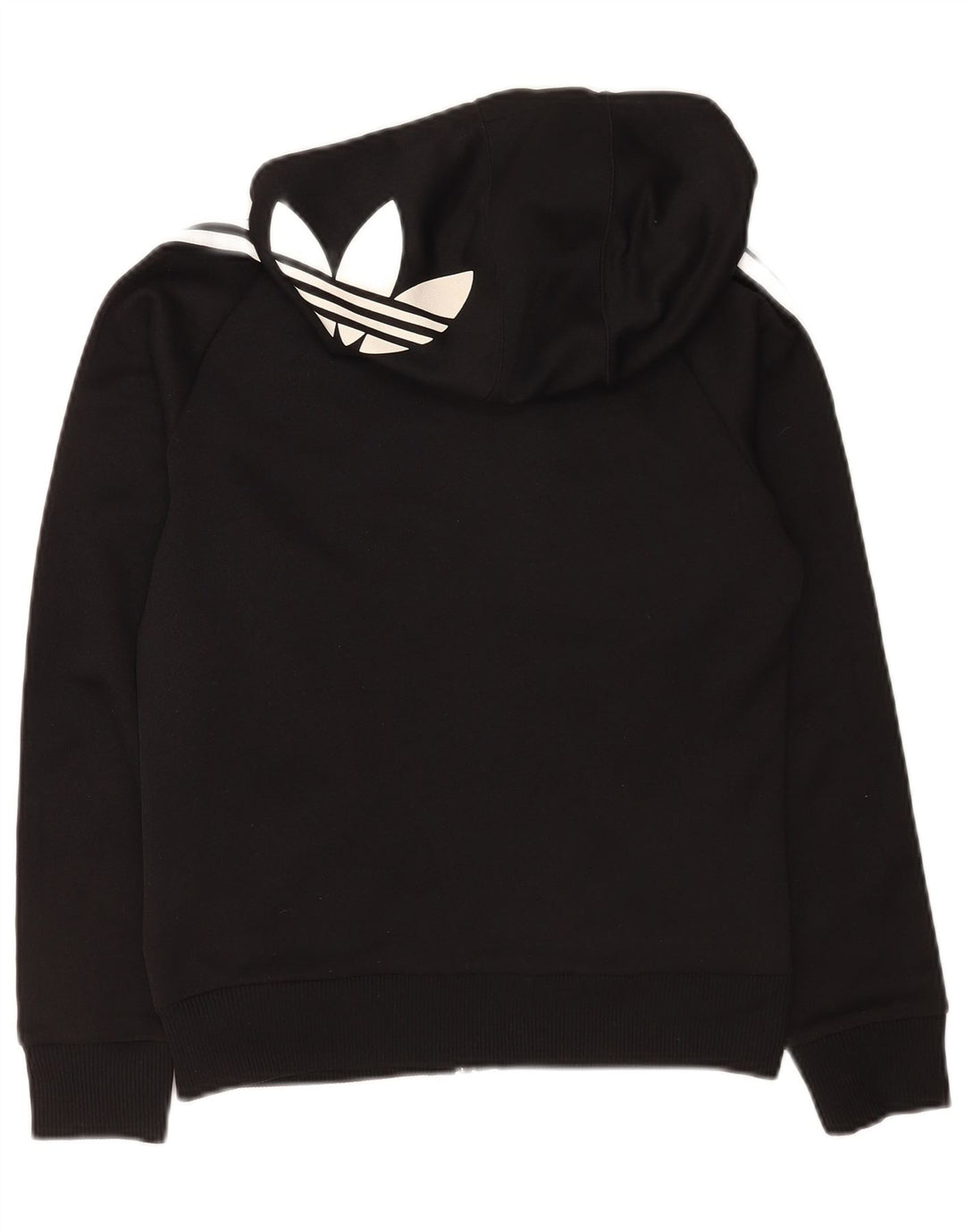 Adidas - Sudadera con capucha para mujer con cremallera gráfica, talla 40, poliéster negro mediano