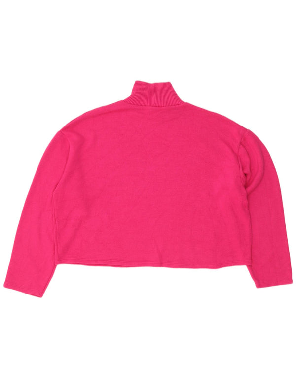 Zara Jersey Suelto con Cuello Alto y Corte Suelto para Mujer UK 46 Grande Rosa