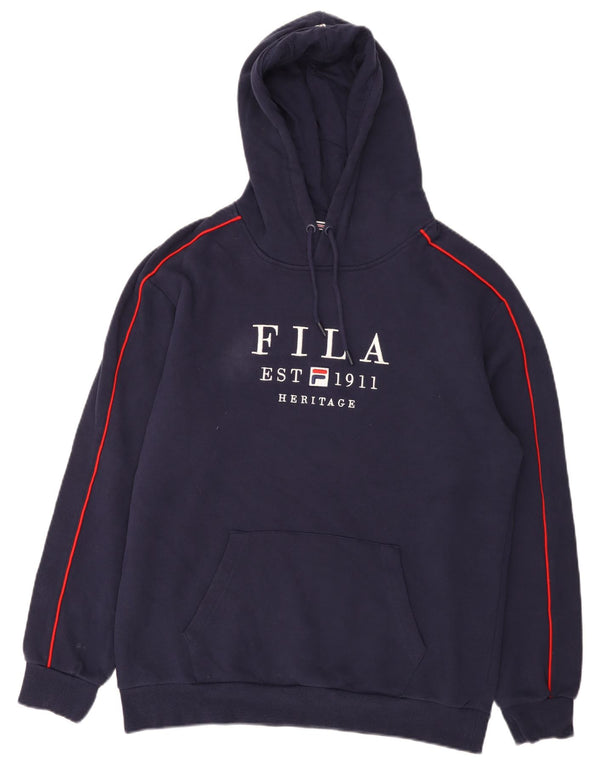 Fila Hombre Heritage Graphic Sudadera con capucha Jumper Medium Azul Marino Algodón