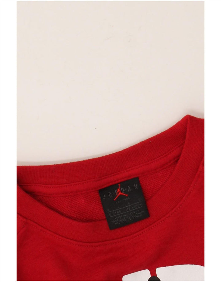 Jordan - Sudadera con gráfico para niños de 6 a 7 años, color rojo, talla grande