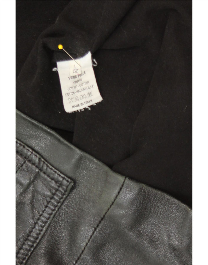 Zen Chaqueta de cuero para hombre IT 52 Cuero negro grande