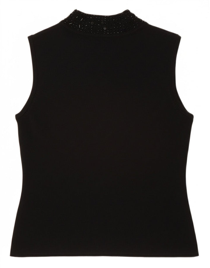 SKY DESIGN Blusa sin mangas para mujer US 2 XS Rayón negro