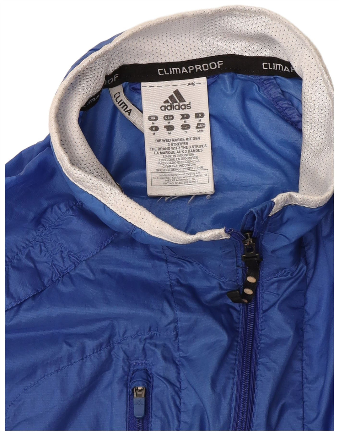 Adidas Chaqueta impermeable Clima Proof para hombre UK 38 Azul medio Poliamida