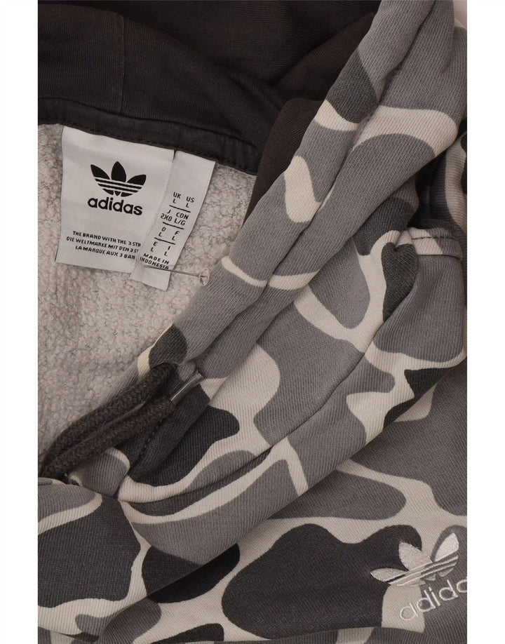 Adidas Hombre Sudadera Con Capucha Jumper Grande Gris Camuflaje
