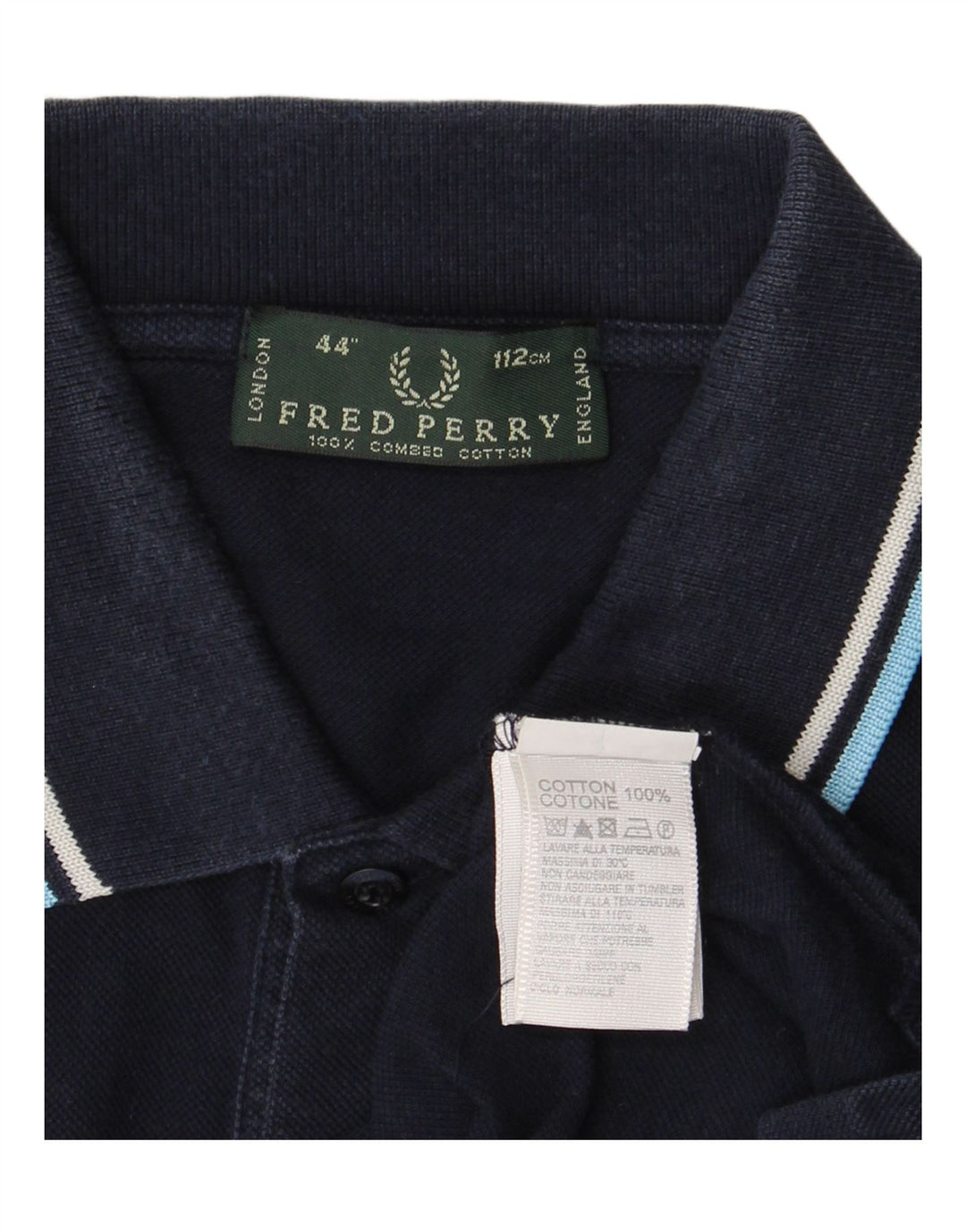 FRED PERRY Polo para hombre de algodón azul marino medio