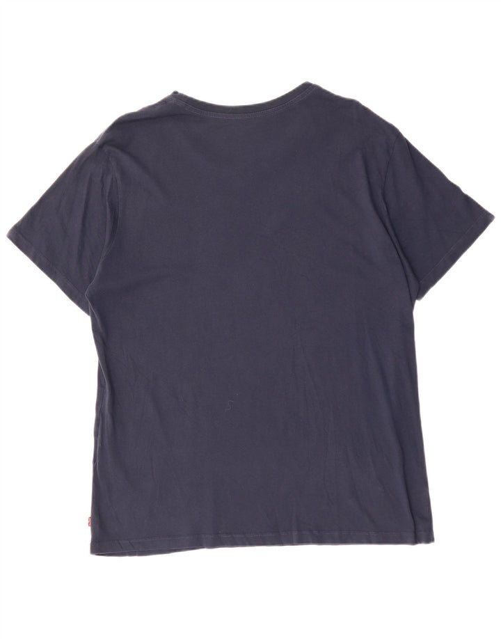 LEVI'S Camiseta gráfica para hombre Top grande de algodón azul marino