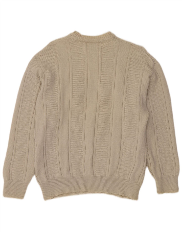 KAPPA Jersey con cuello redondo y gráfico para hombre, talla grande, color beige