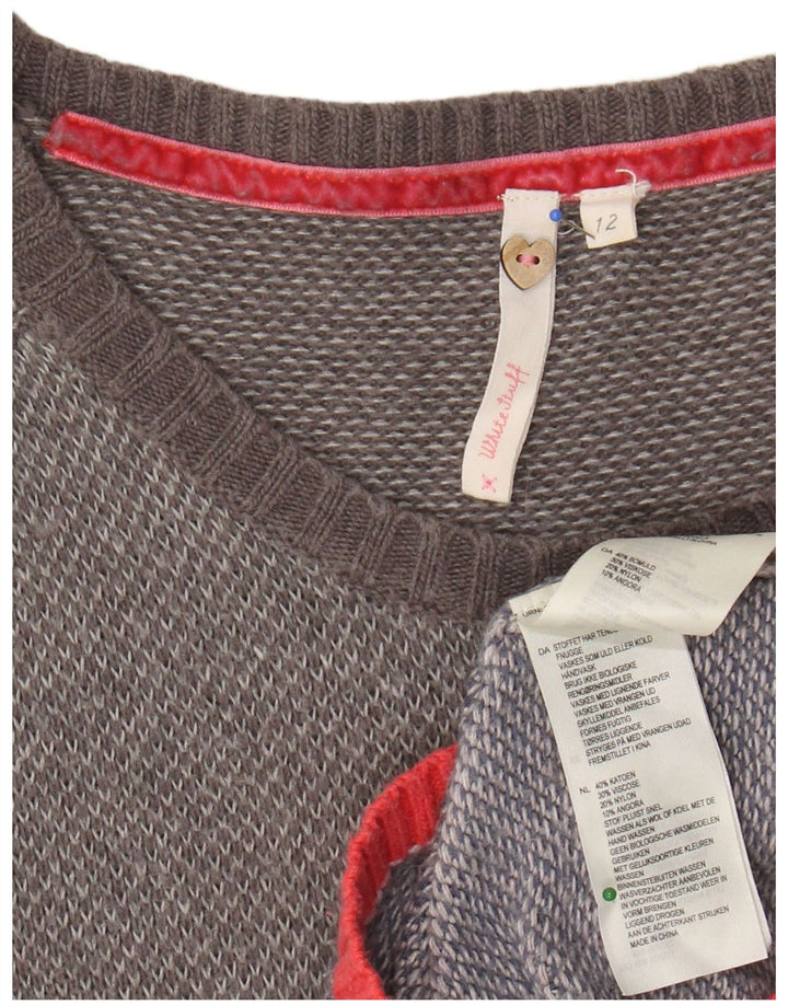 WHITE STUFF Vestido tipo jersey para mujer UK 40 Algodón gris medio con bloques de color